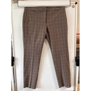 J.Jill size 8 straight‎ leg Premium BiStretch pants plaid brown blue